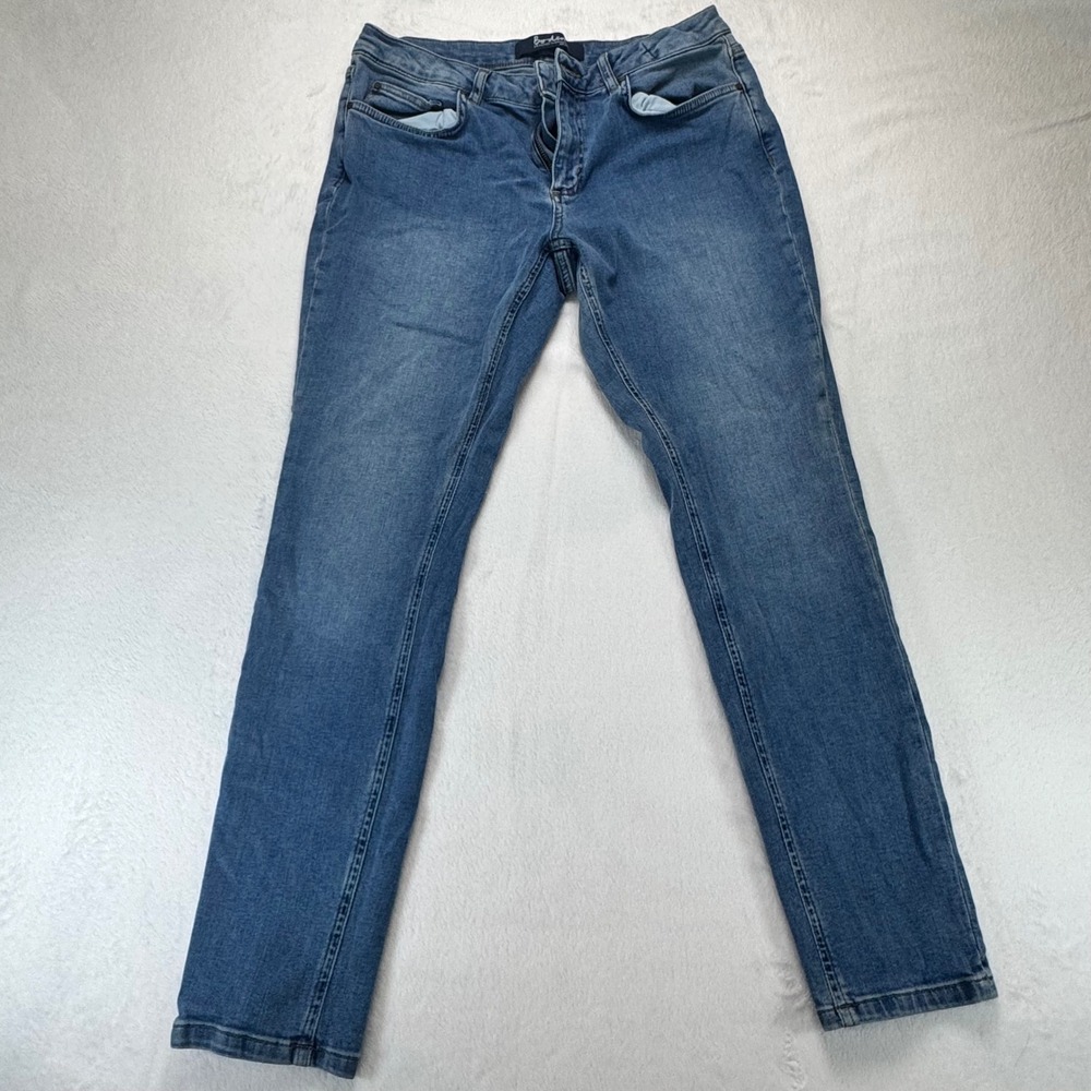 Boden Womens Skinny Jeans Blue Mid Wash Denim Sz 12 Classic 5-Pocket Size 10R